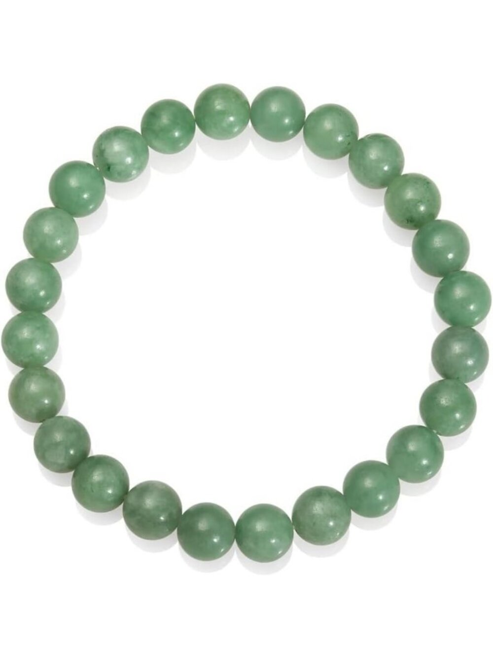 Natural Green Jade Good Fortune Stretch Bracelet for Women | Healing Gemstone